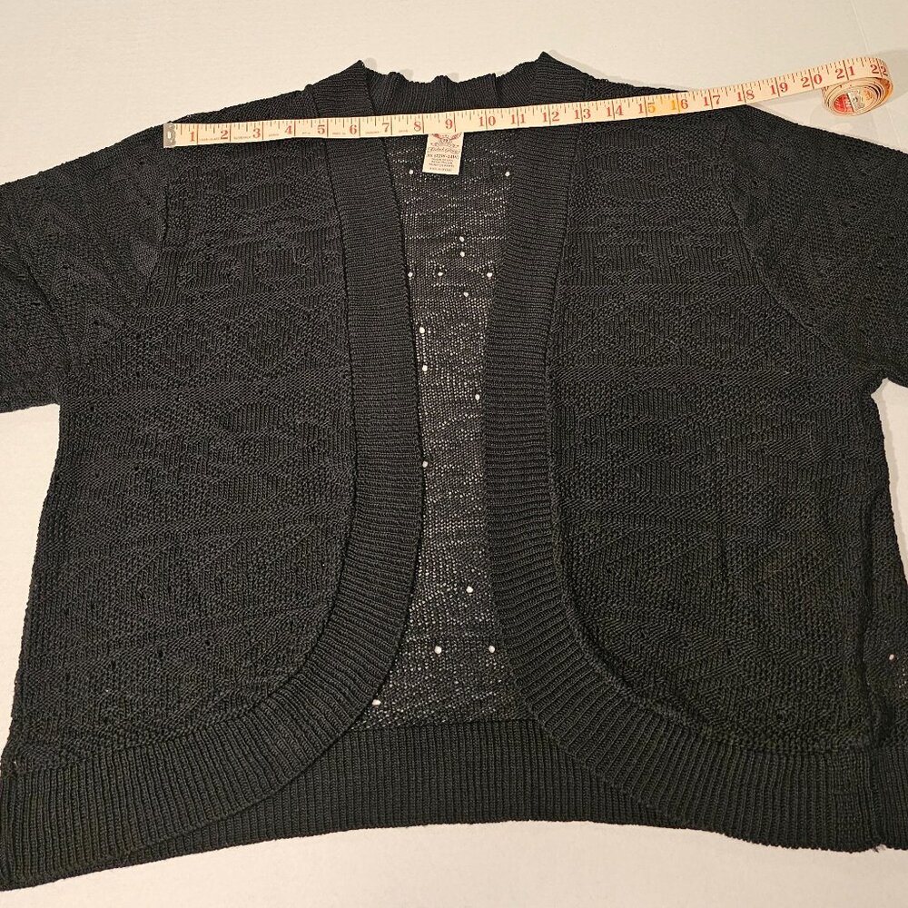 Faded Glory Short Sleeved Open Front Cropped Cardigan